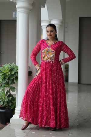 bandhani gown