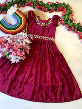 Exclusive Chinnon Kids Gown with Handwork Top