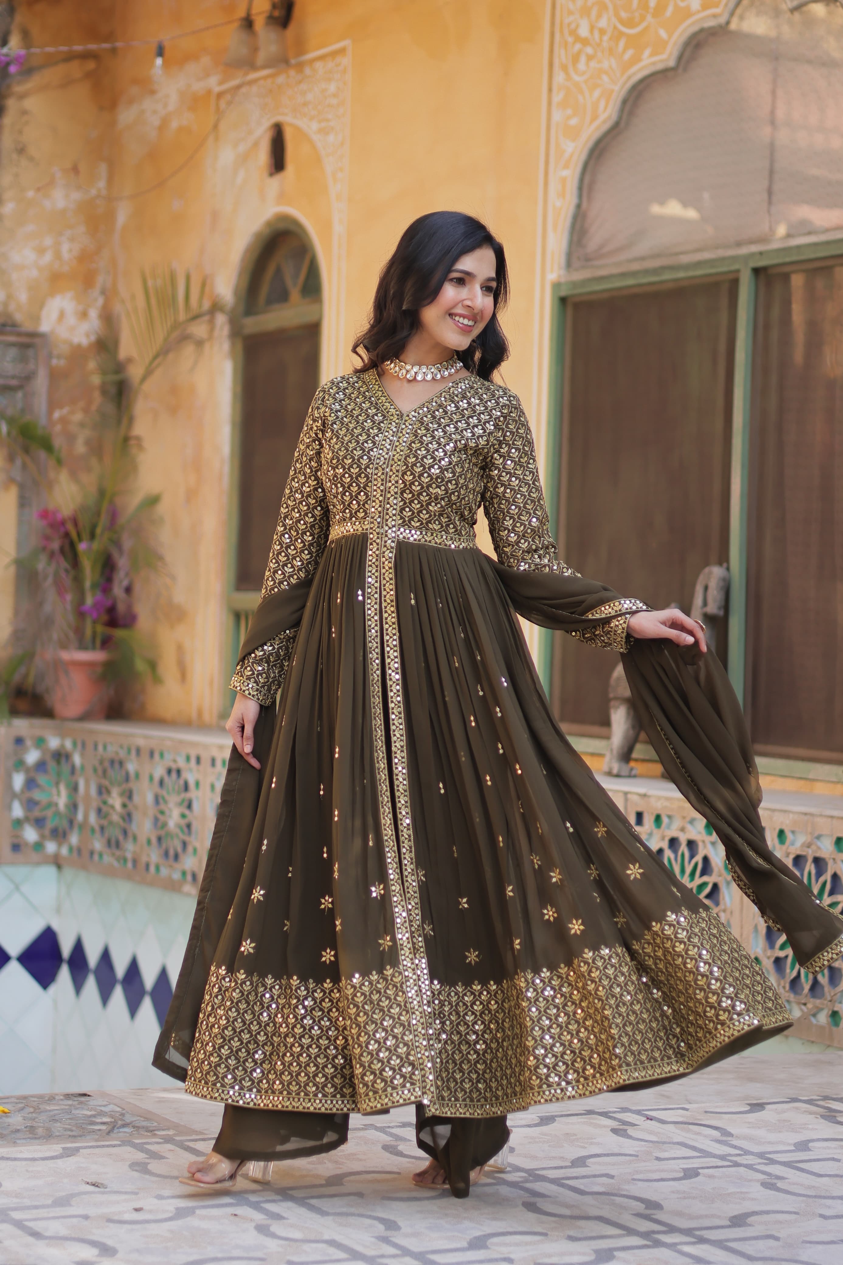 georgette party wear gown