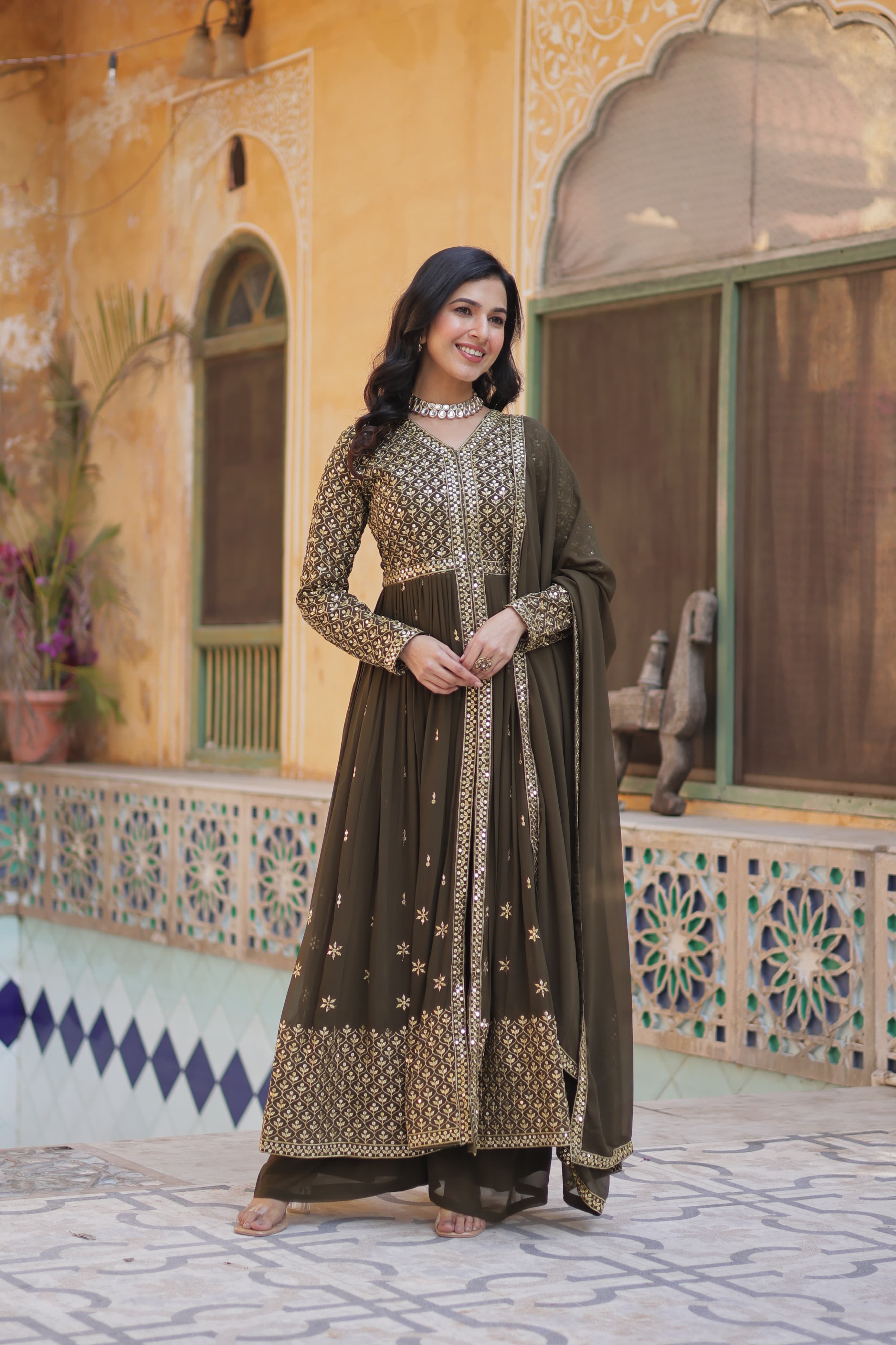  festive ethnic gown set