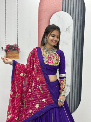 Heavy embroidery coding sequence lehenga set


