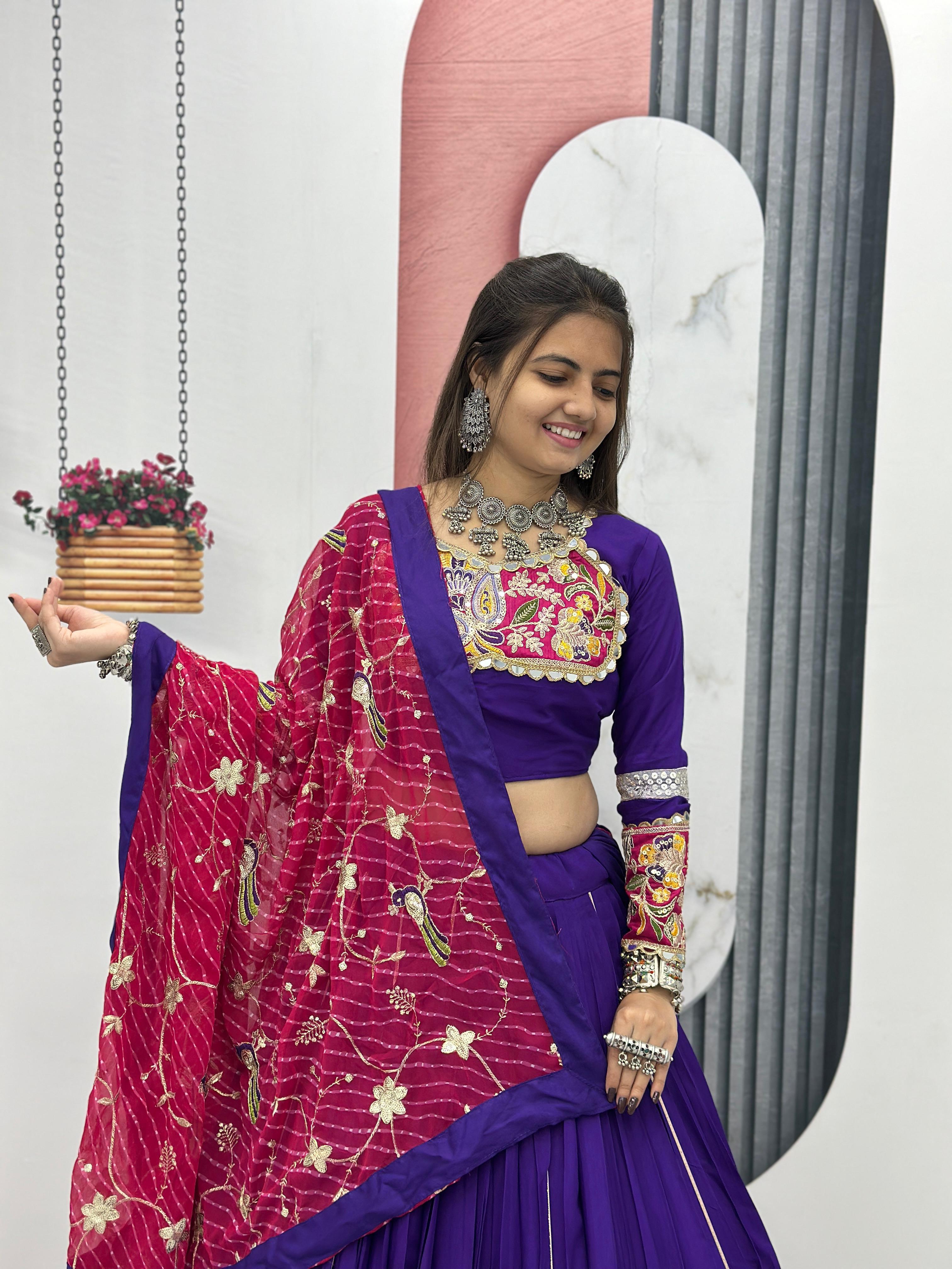 Heavy embroidery coding sequence lehenga set

