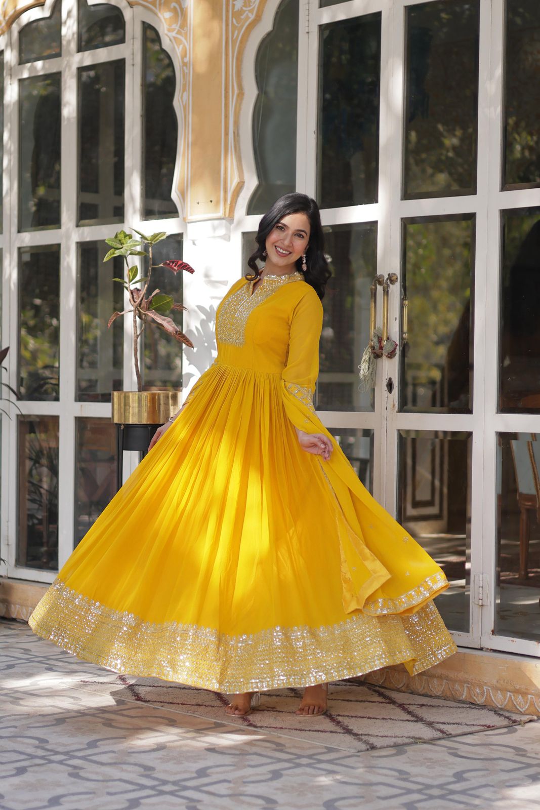  haldi function gown