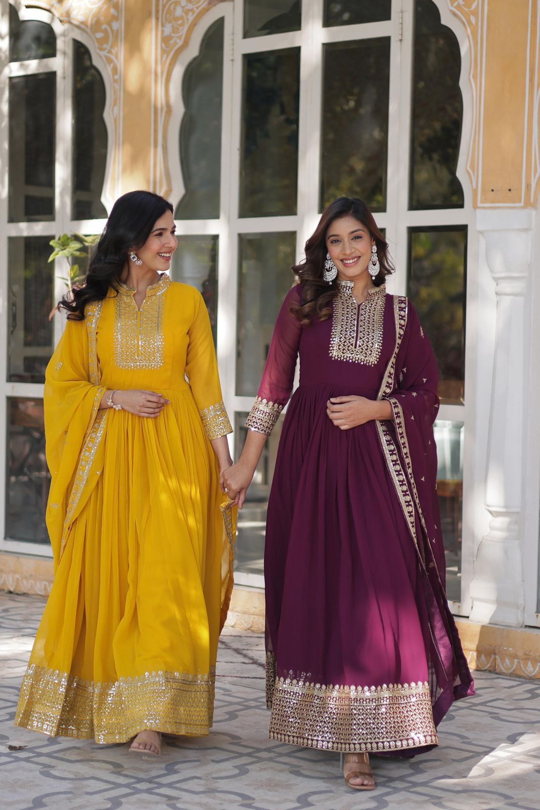embroidered gown for women