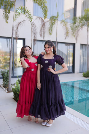 Ethnic fusion Fendi silk gown for parties