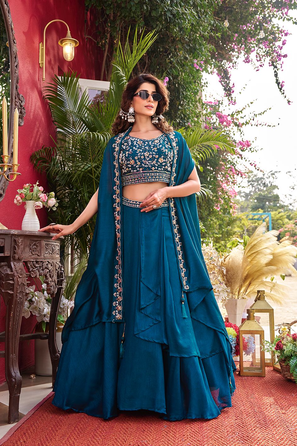 designer embroidered lehenga choli set