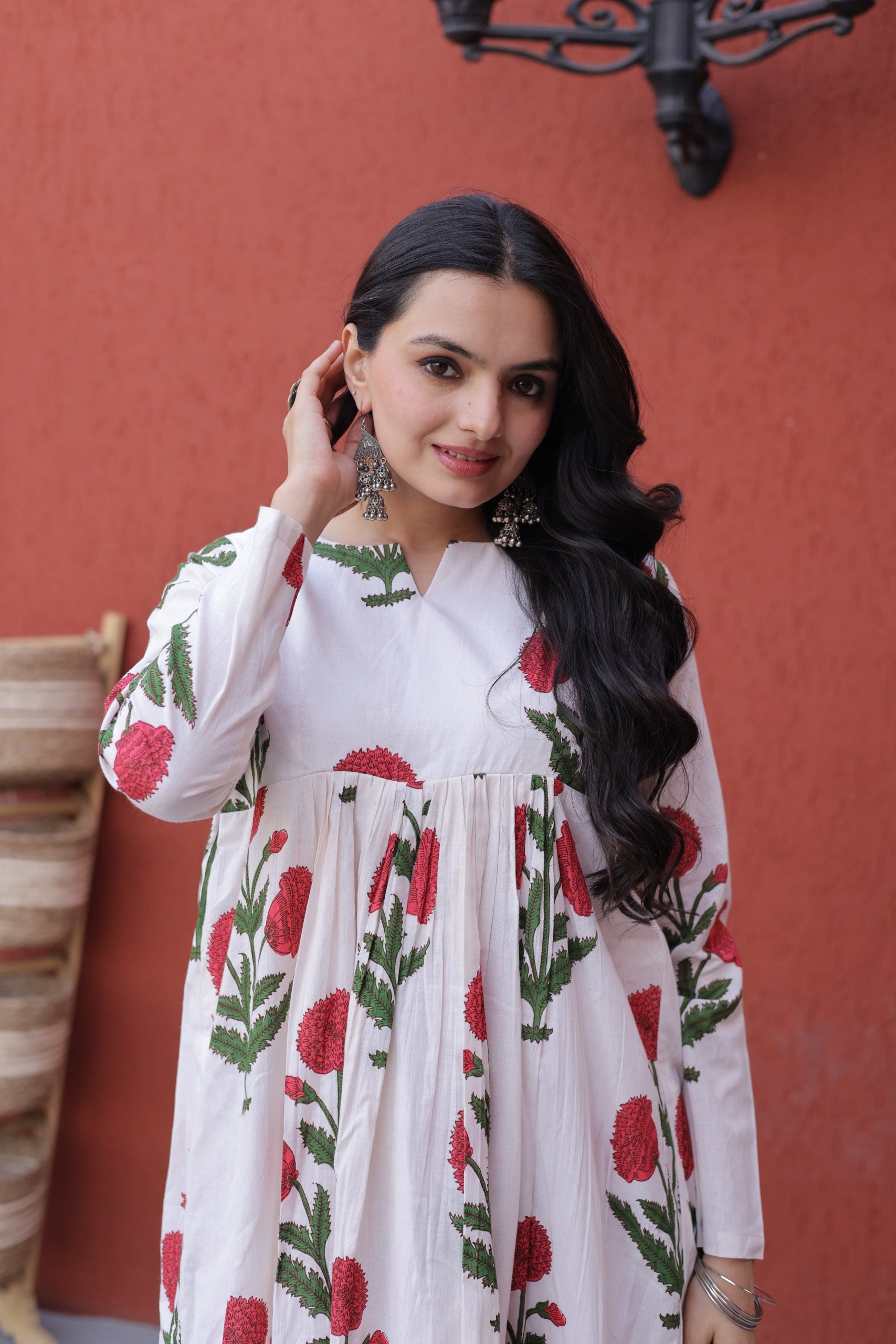 Elegant floral printed cotton kurti set for women designed for comfort and everyday ethnic styling.