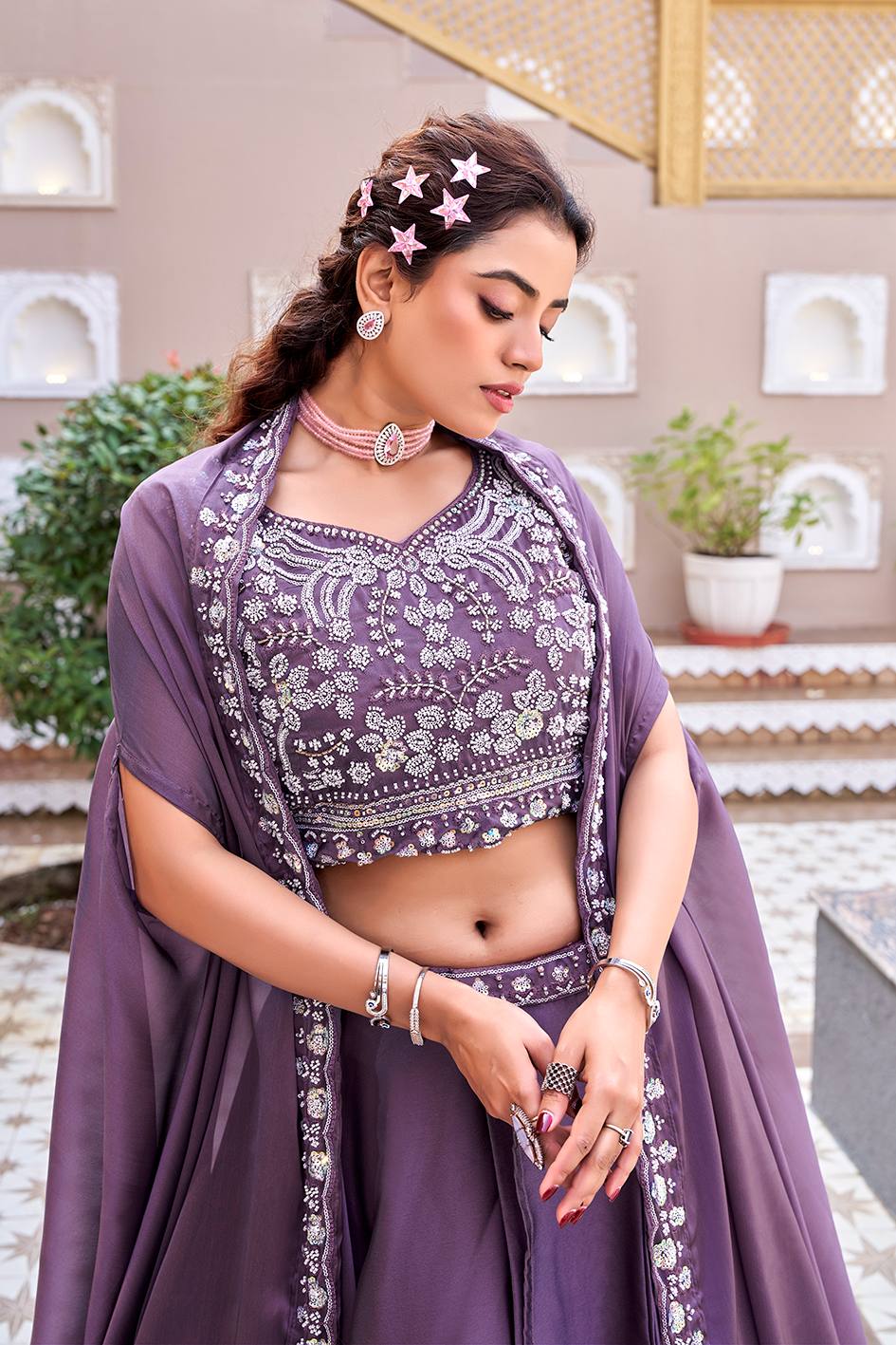 heavy embroidered rangoli silk lehenga choli for wedding
