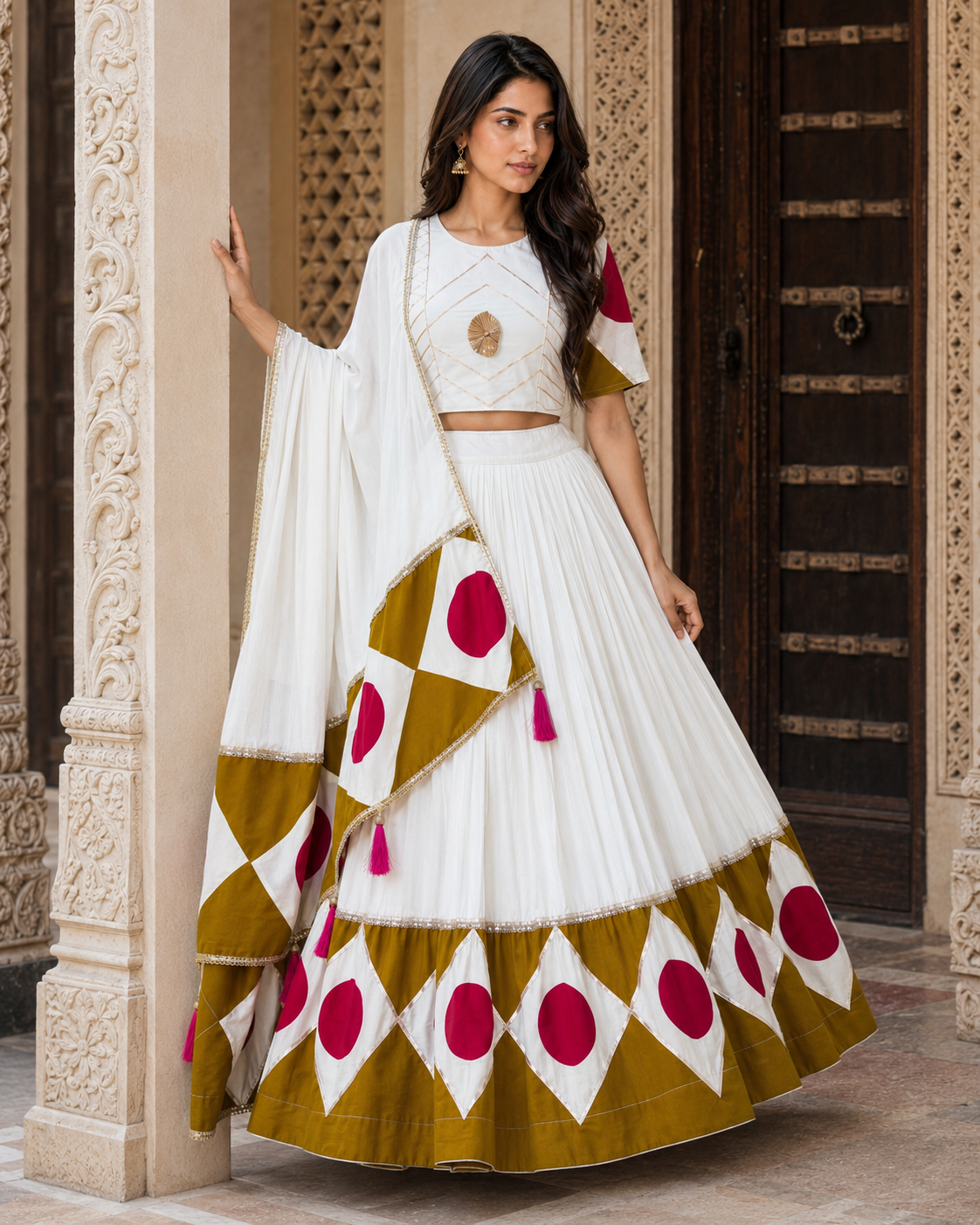 Pure cotton gota patti lehenga choli set