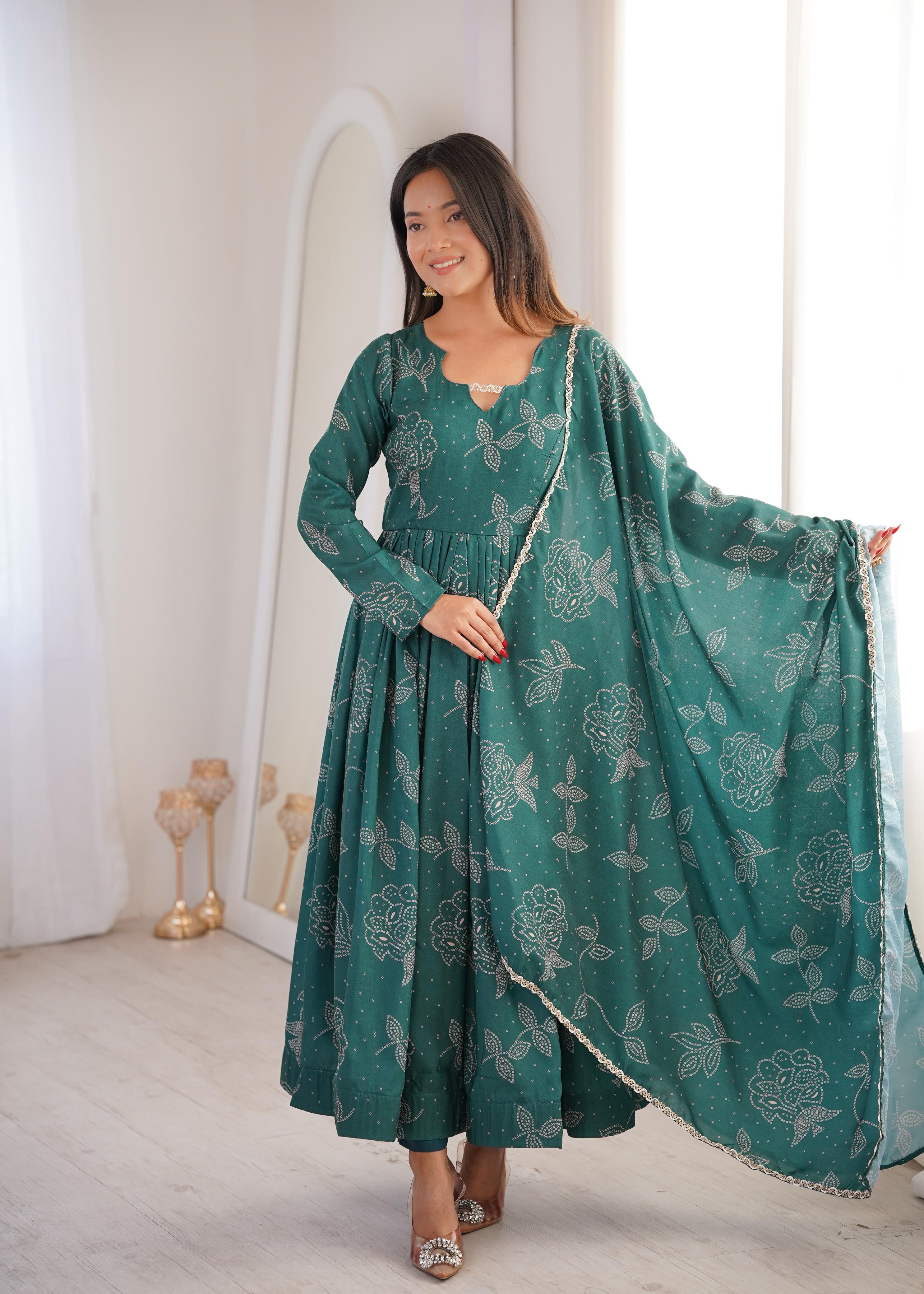 Women ethnic gown with dupatta online