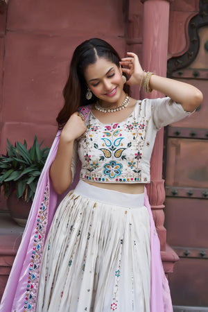 Festival Lehenga for Women in Tissue Silk
