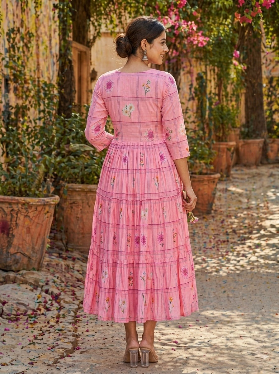 Elegant summer wear kurti for women with puff sleeves