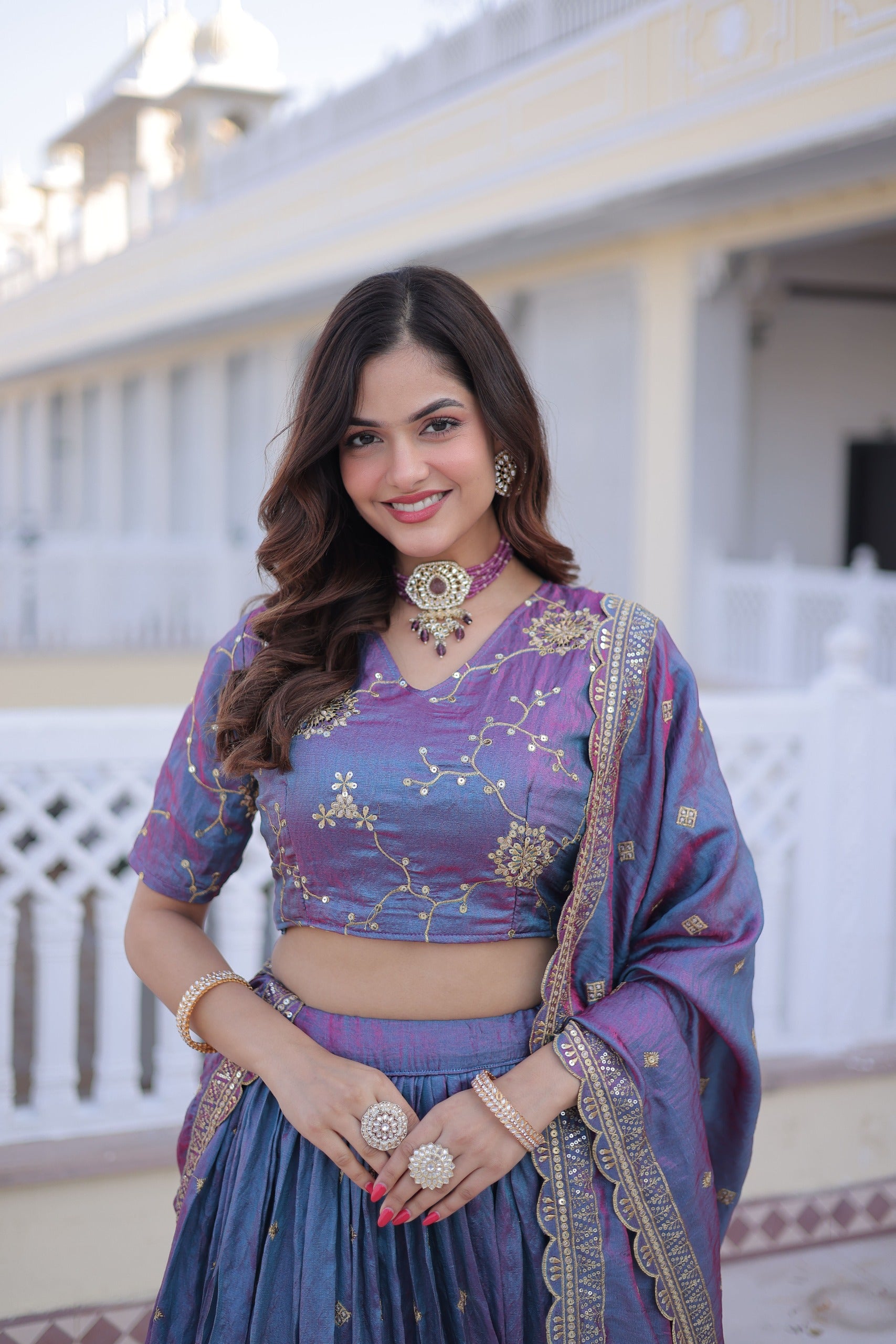 festive silk lehenga with dupatta