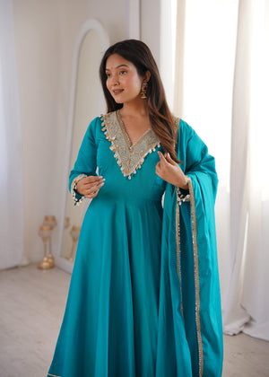 Designer embroidered gown set for women online