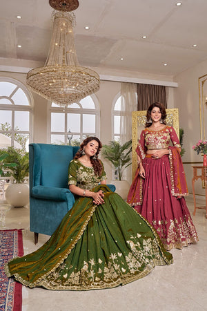 designer lehenga sequence work India