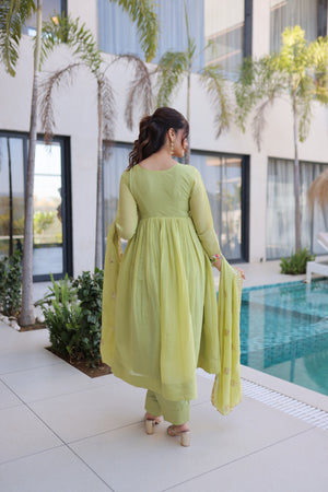 Party wear gown set with 3 meter flare design