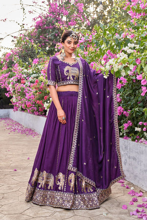 Festive lehenga choli set with matching dupatta