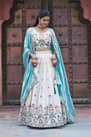 Tissue Silk Lehenga with Sequin Embroidery