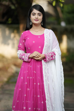 Full sleeve embroidered Anarkali dress for women

