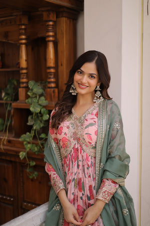 Premium Russian silk festive gown for women