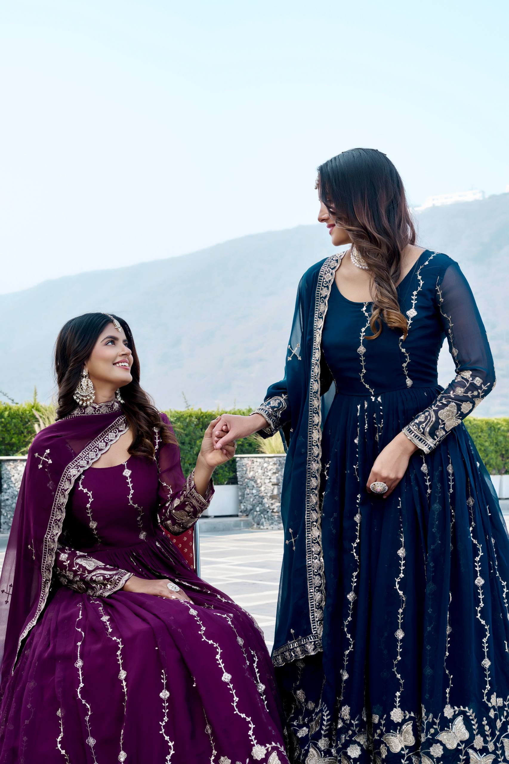 Fox Georgette Long Gown with Dupatta