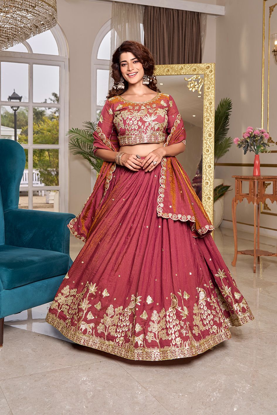wedding lehenga choli with heavy embroidery