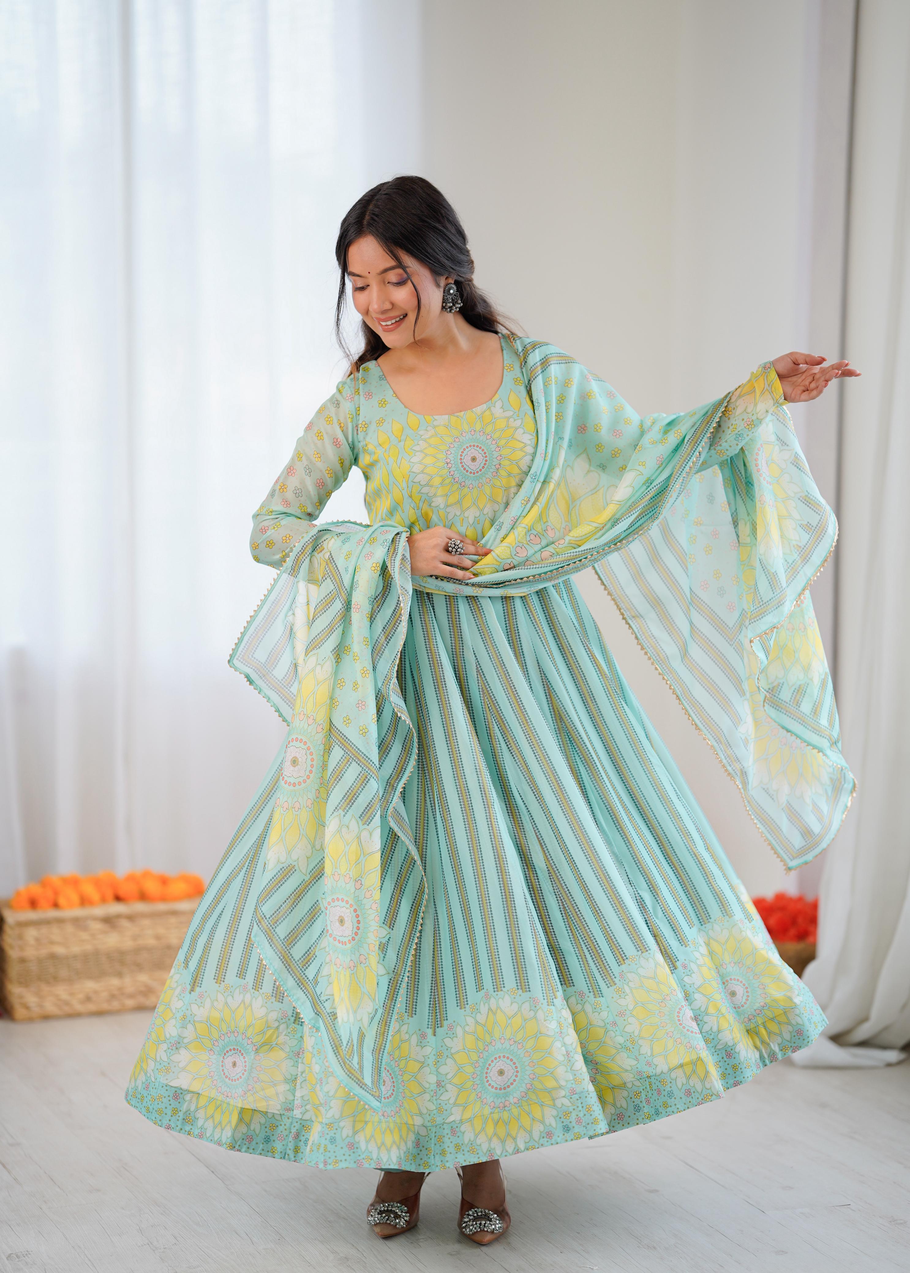 floral gown for women party wear