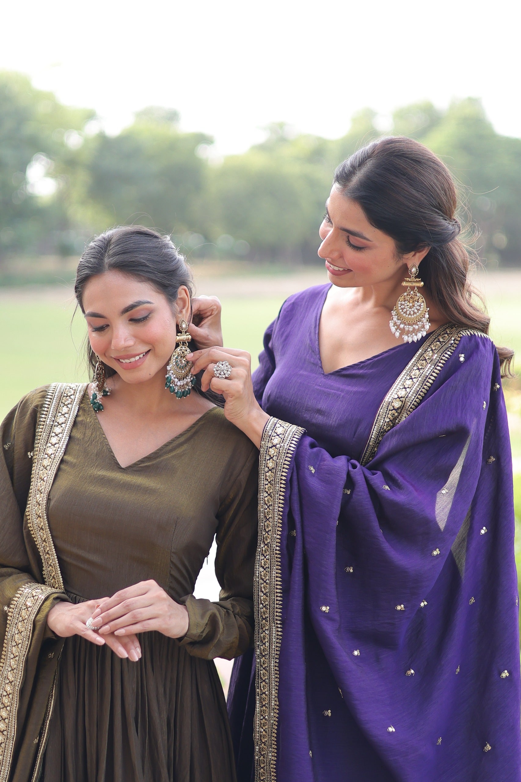vastralyn New designer vichitra silk gown