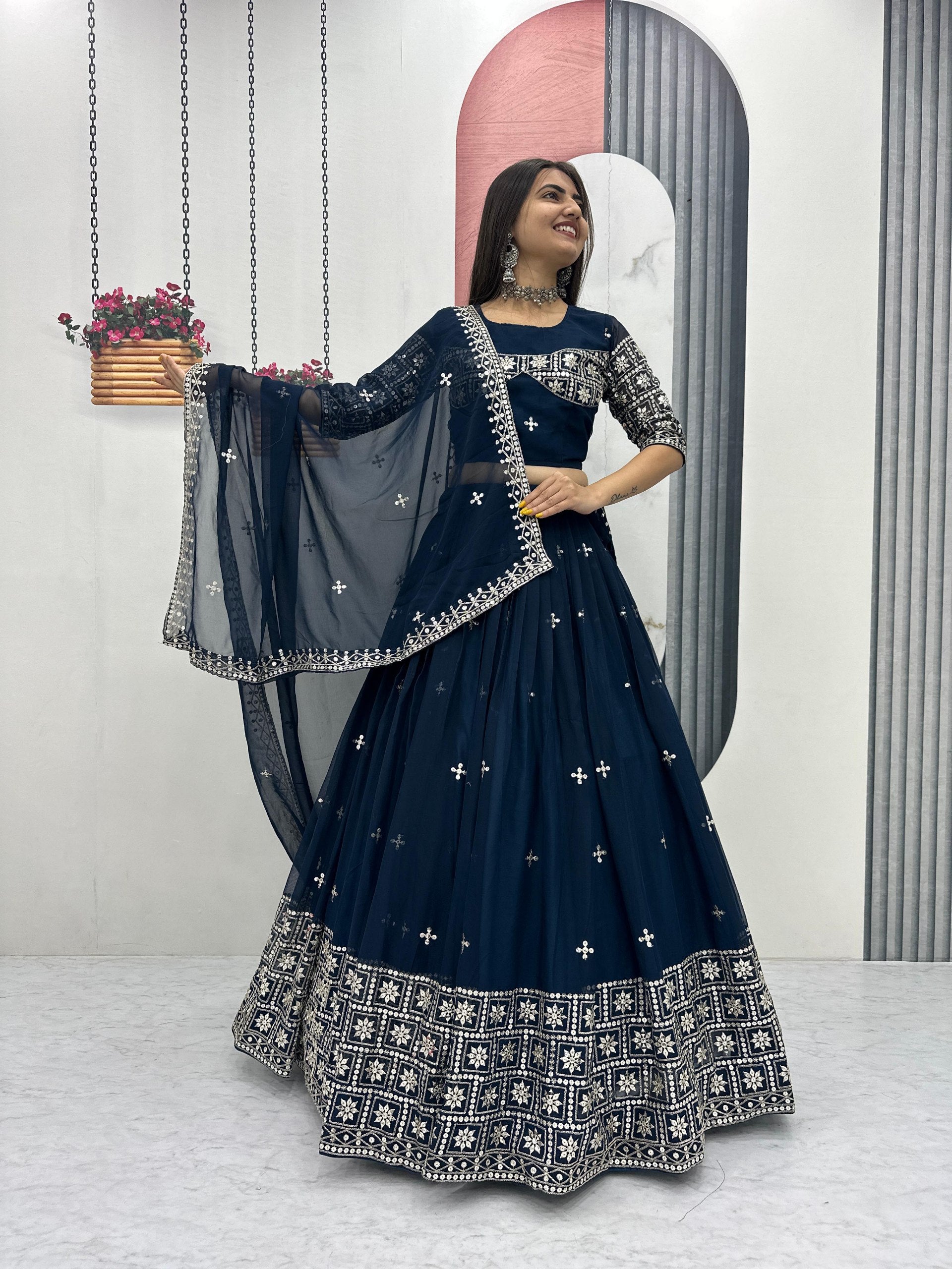 Designer lehenga choli with heavy sequence work