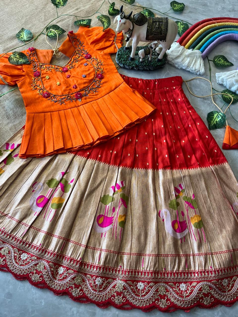kids dola silk lehenga choli