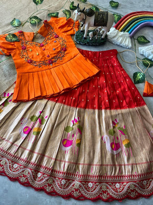 kids dola silk lehenga choli