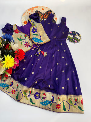 kids wedding gown india paithani design