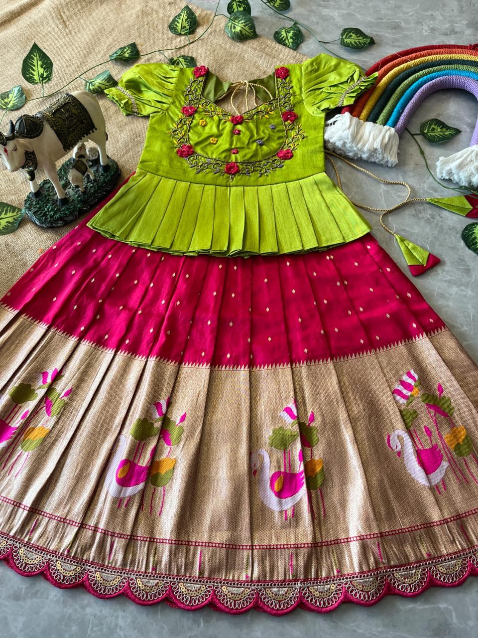 kids lehenga with handwork blouse