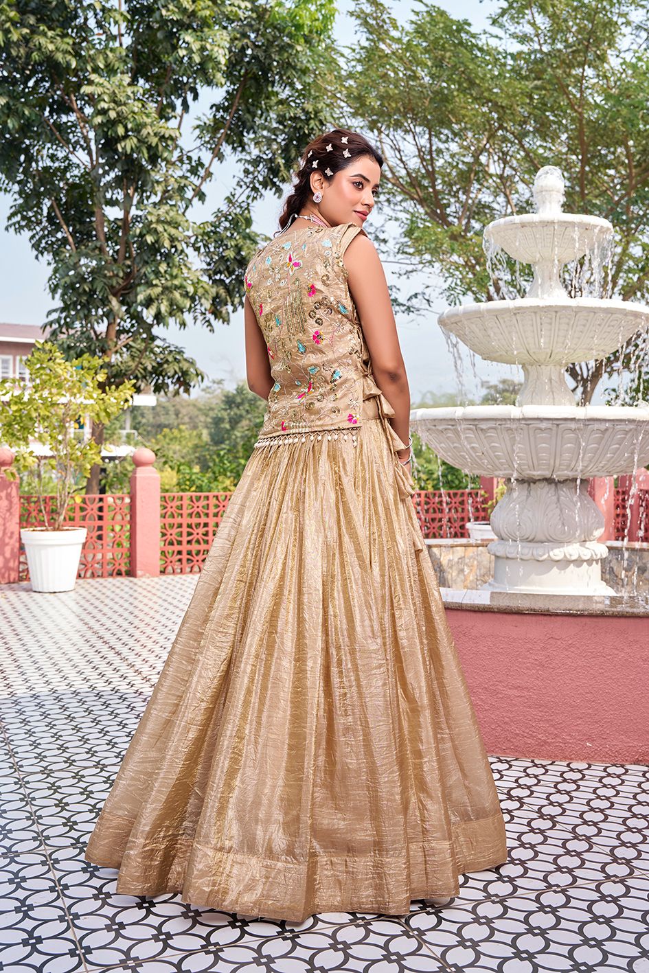 Heavy embroidered lehenga choli for women