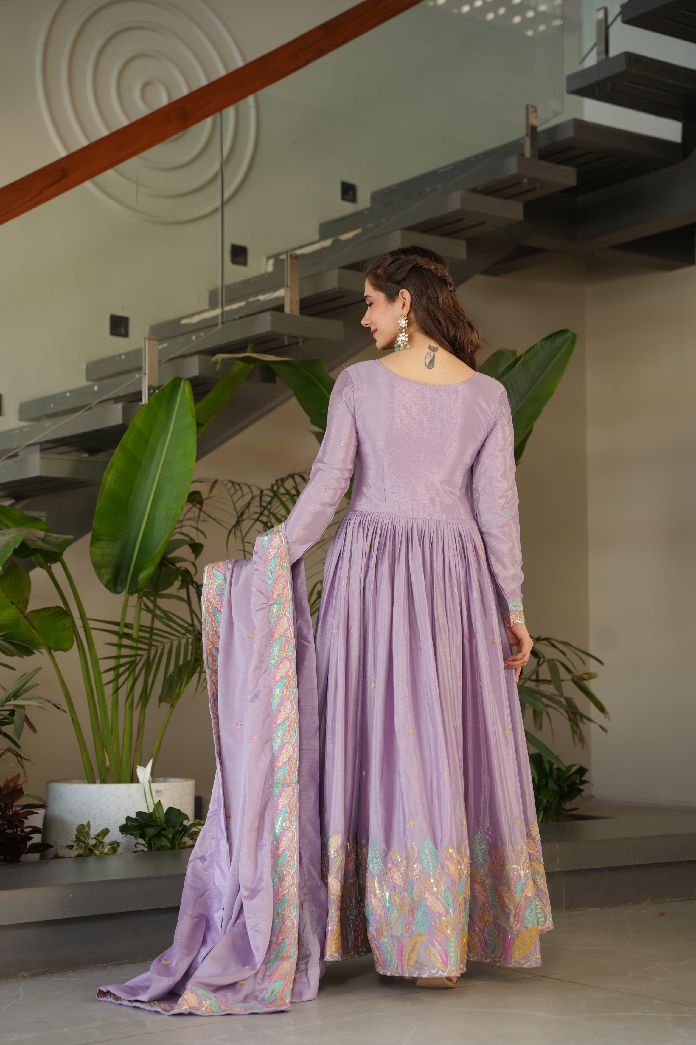 Gown with dupatta for women