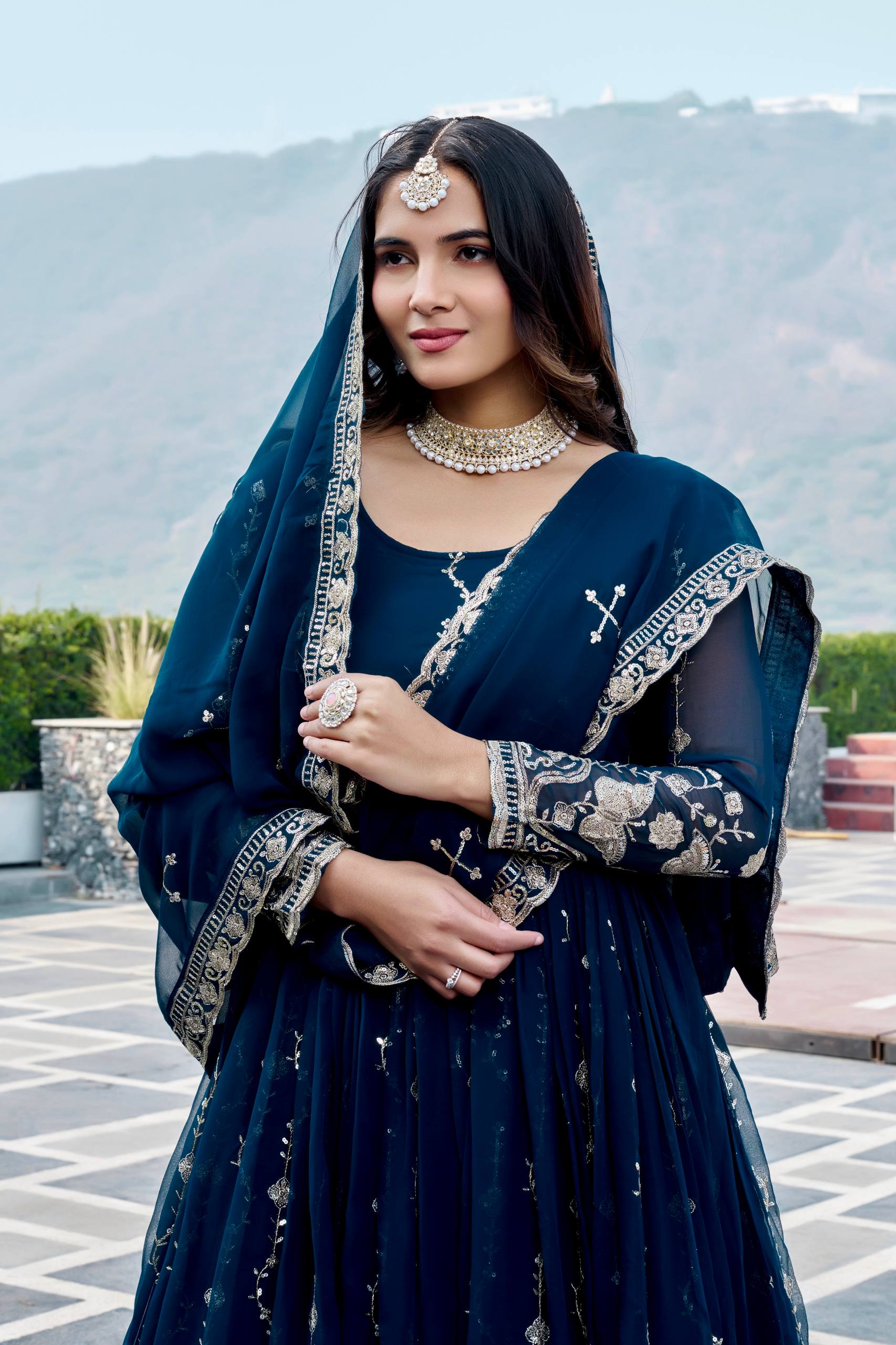 fox georgette gown shopping india