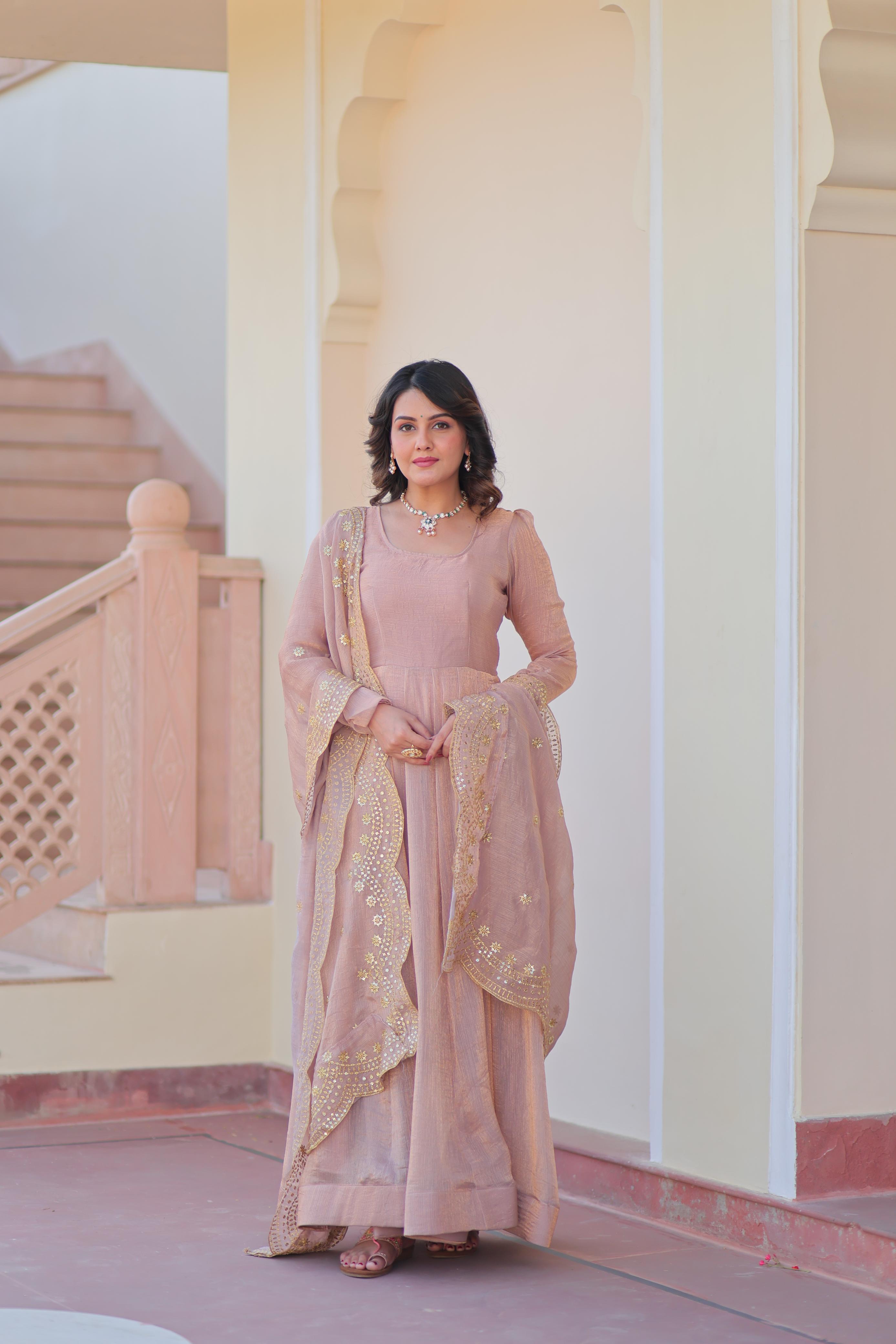blush pink gown