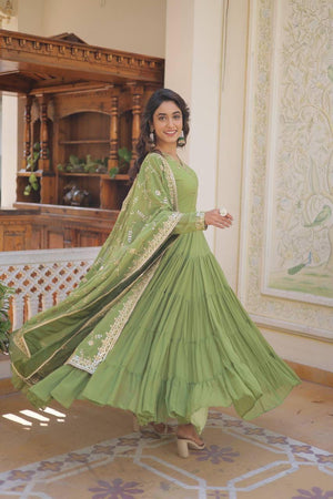frill stitched gown