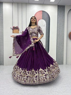 Festive embroidered lehenga with dupatta