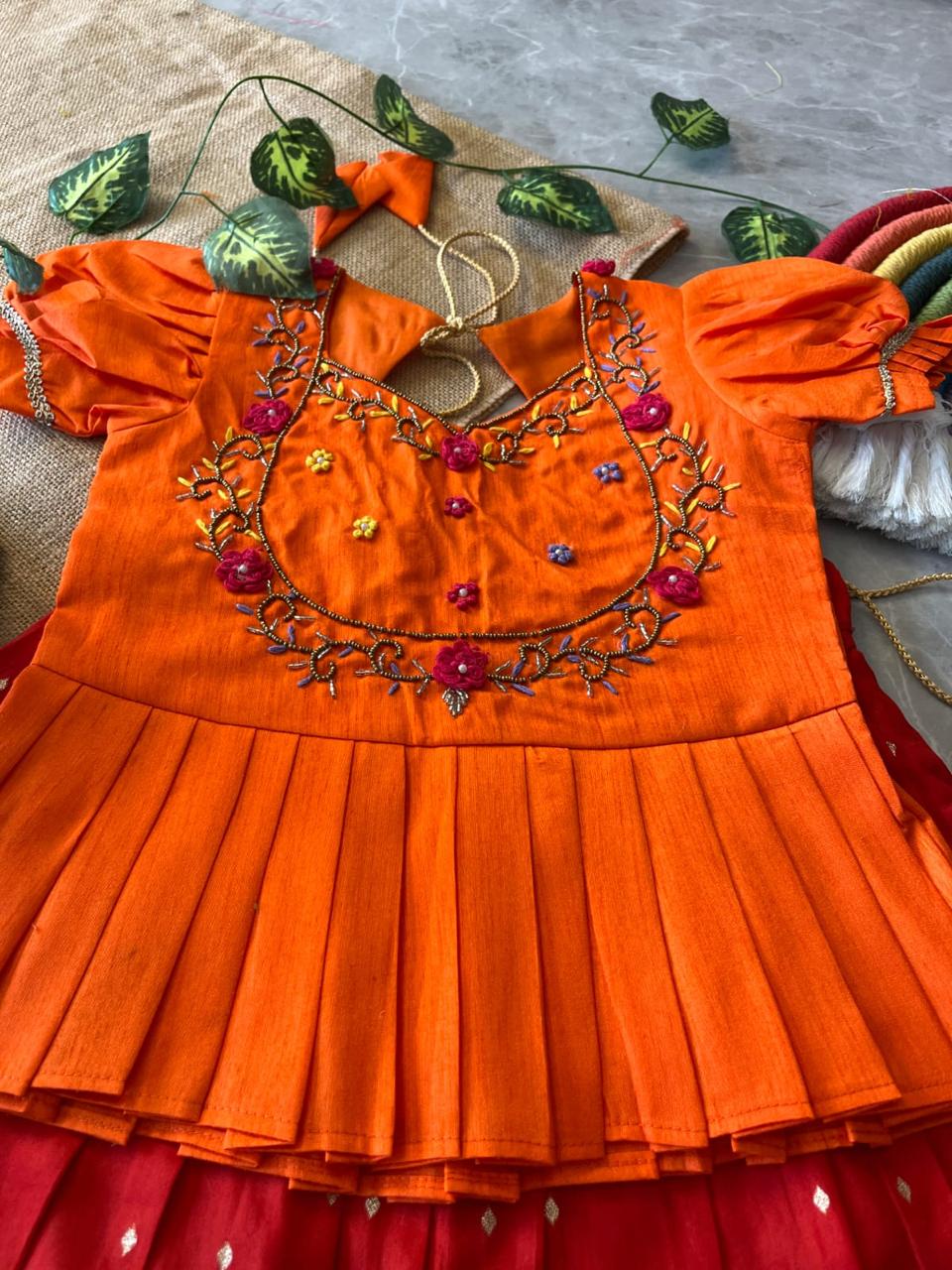 kids traditional silk lehenga