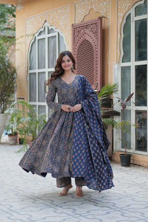 blue cotton suit set