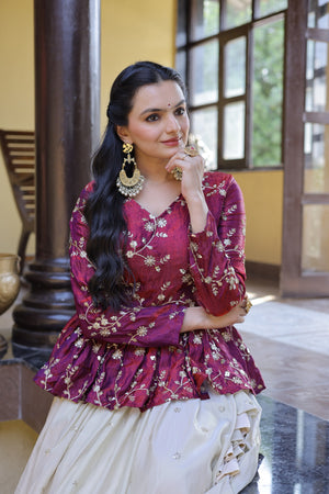 This modern lehenga choli set is perfect for party wear and festive occasions with elegant design.