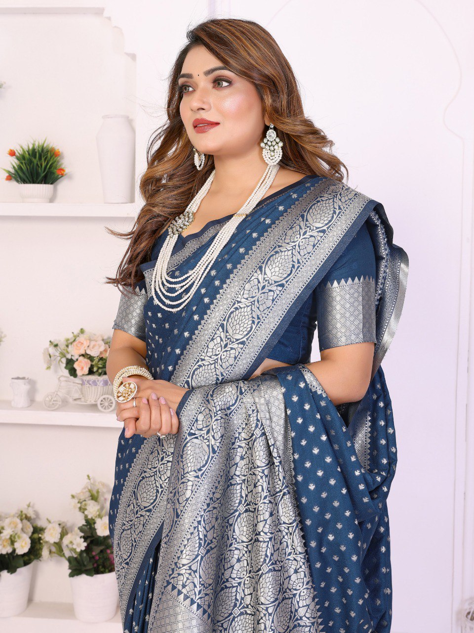 Traditional georgette silk saree