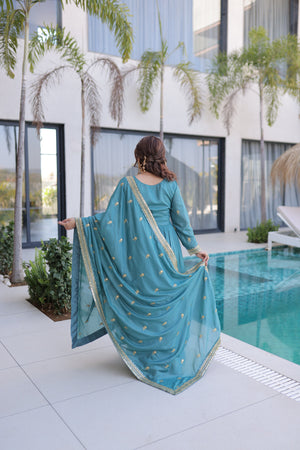 Party wear embroidered sharara suit