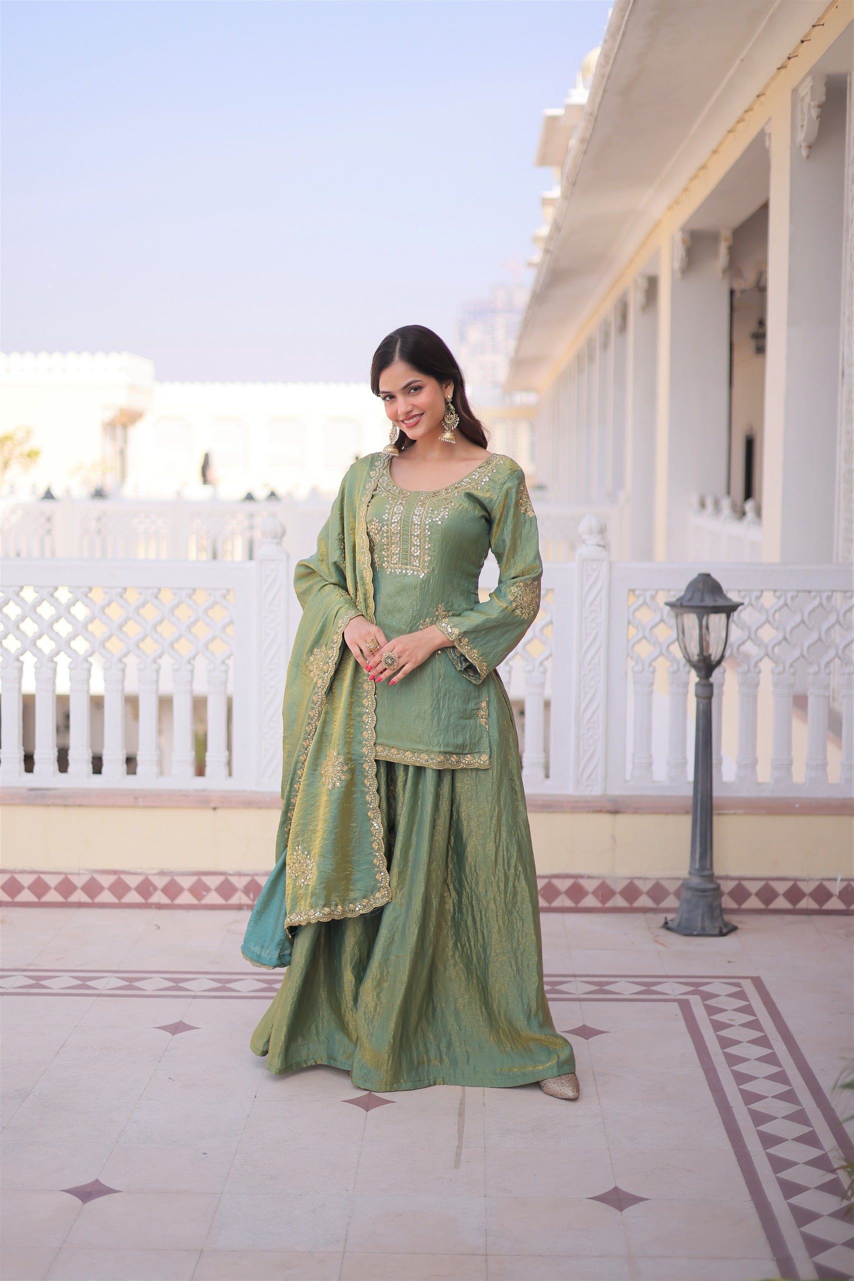 Elegant festive sharara suit India