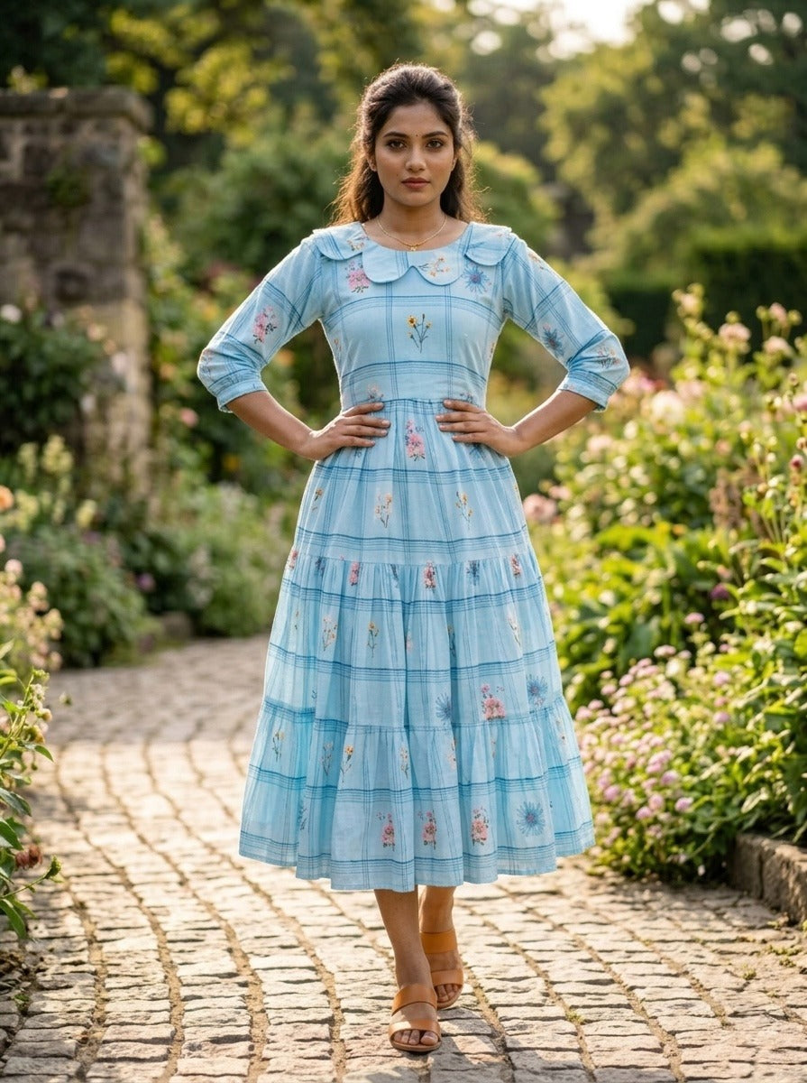 long kurti for women with puff sleeves