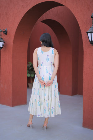 designer cotton kurti with frill pattern