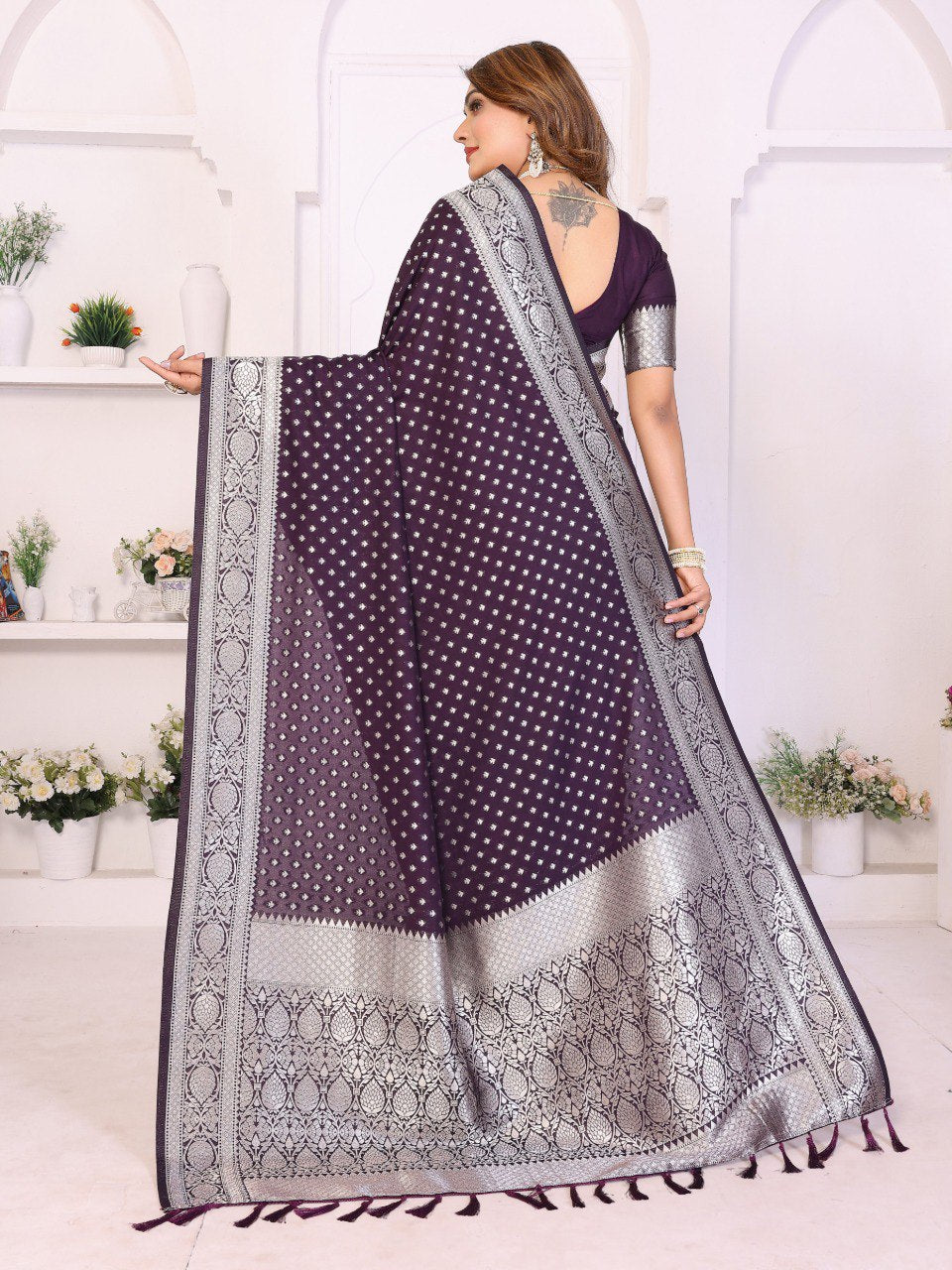 Festive zari weaving saree