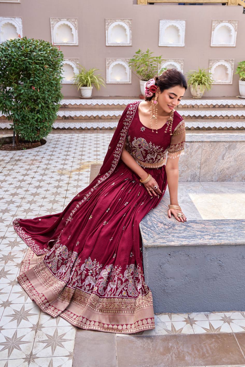heavy sequence embroidered lehenga set