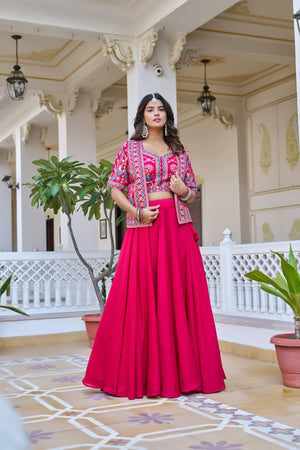 Wedding Wear Vichitra Silk Lehenga Set